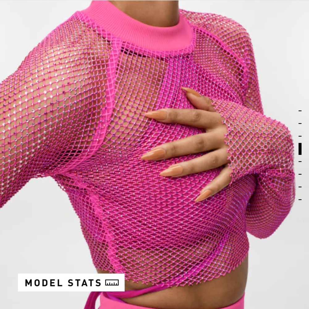 SOLD! — IVY PARK - Ivy Paradise Crystal Mesh Cover up Top